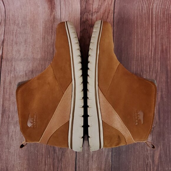 Sorel Womens Size 11 Elk Cozy Ankle Boots Booties Pull On Nubuck Leather Brown - Picture 8 of 15